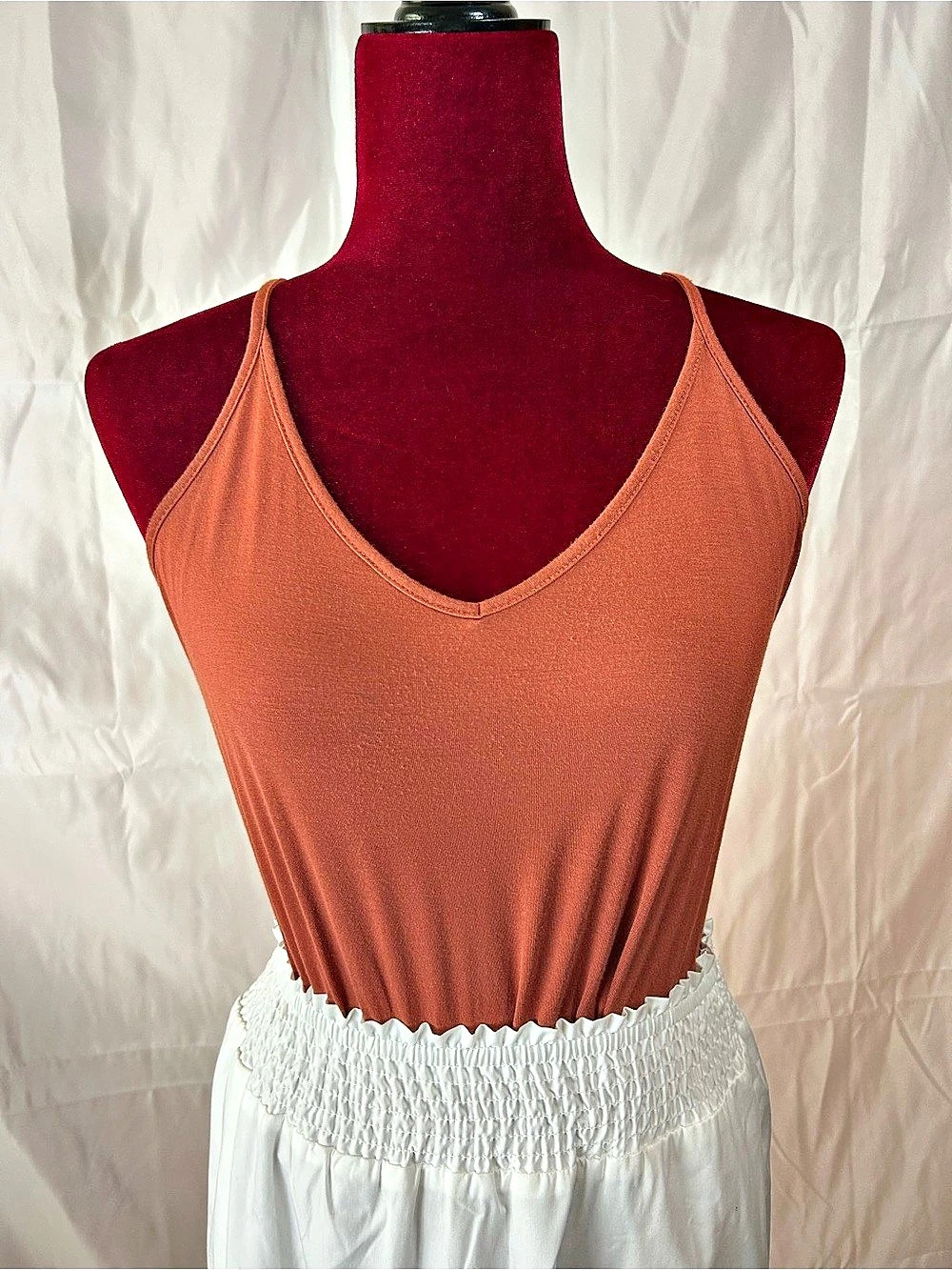 Z Supply Eleisha Back Detail Knit Top Knit Tank Top in Orange Like New